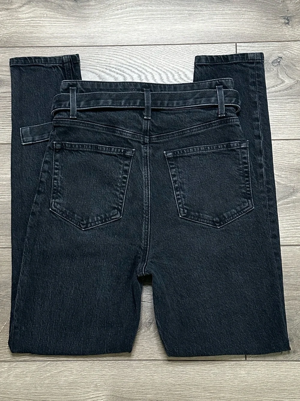 Reformation Kayo High & Skinny Ultra High Rise Belted Skinny Jeans Black Size 27